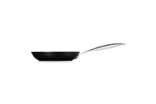 Le Creuset Toughened Nonstick PRO Fry Pan 8-in hard anodized aluminum for quick heating.