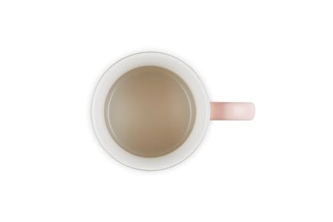 Le Creuset Vancouver Mug Peche 14oz coffee steam captures warm beverage moment.