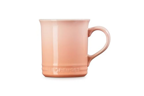 Le Creuset Vancouver Mug Peche 14oz glaze closeup highlights nonporous finish.