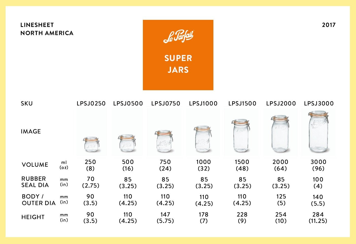 Le Parfait Super Jar 1L stacked on a shelf for space-saving storage