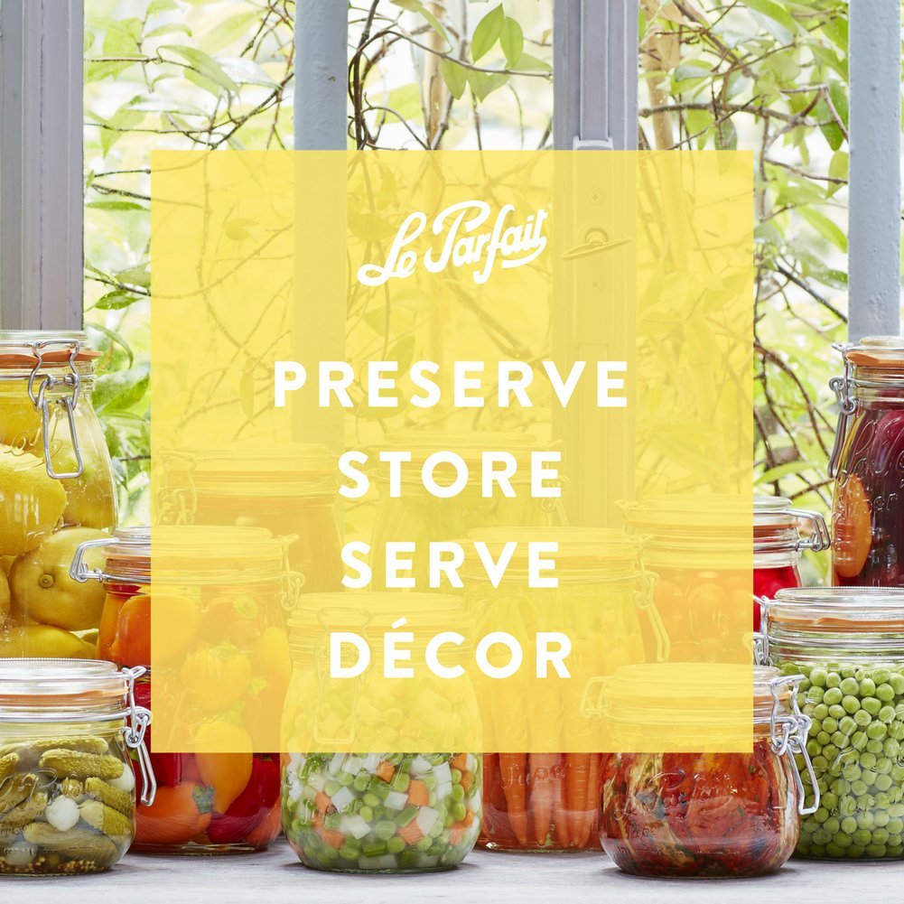Le Parfait Super Jar stainless-wire closure 500ml ensures a tight seal.