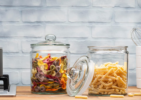 Le'raze kitchen counter storage with glass canisters