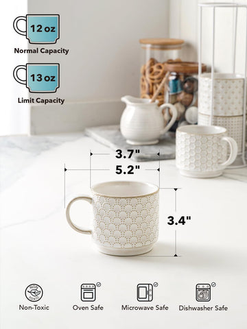12 oz capacity LE TAUCI mug ideal for cappuccino or latte