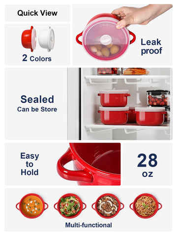 LE TAUCI 28 oz soup crocks with handles ideal for meal prep and serving