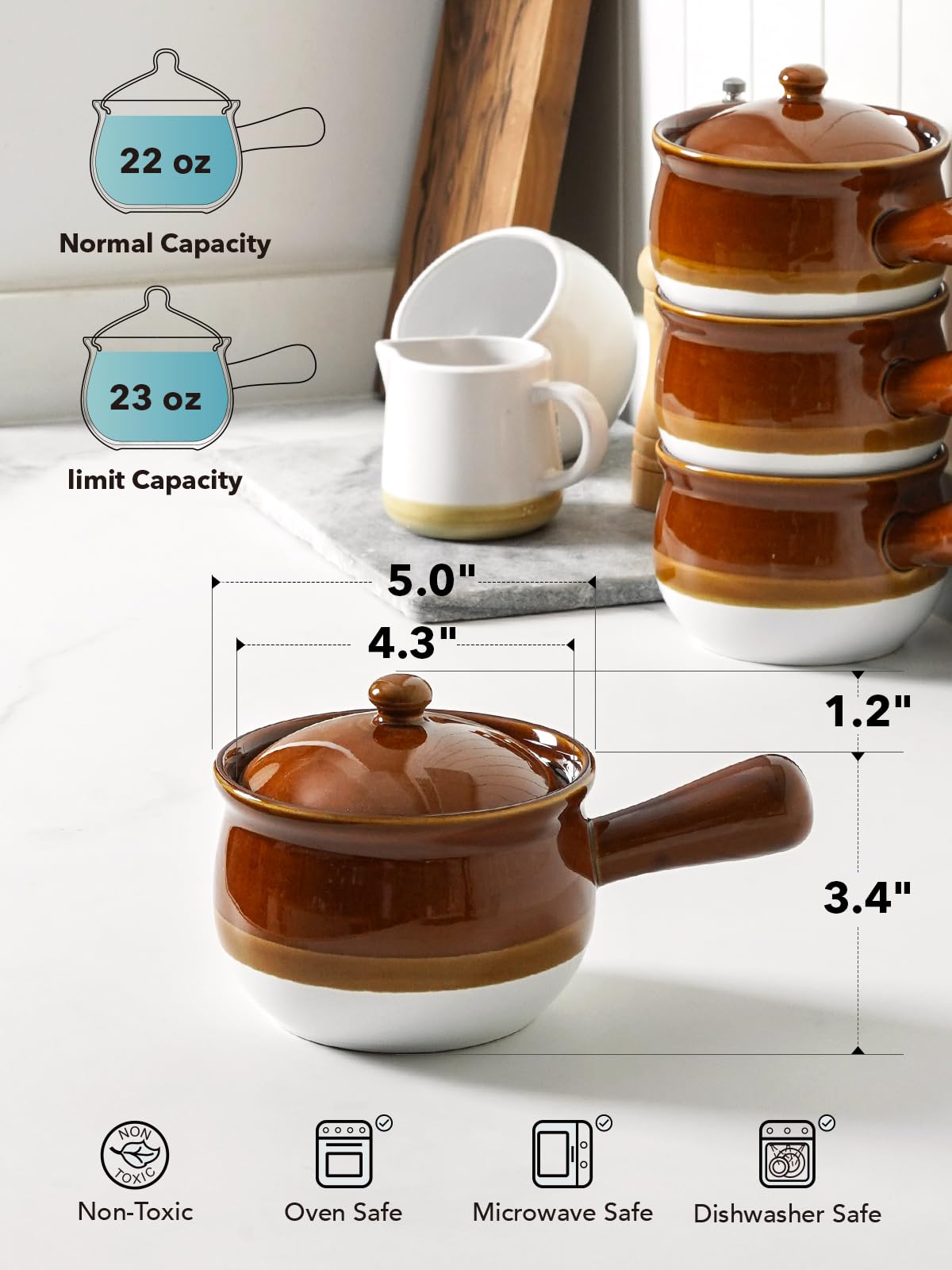 LE TAUCI two-hole handle bowl designed for better drainage