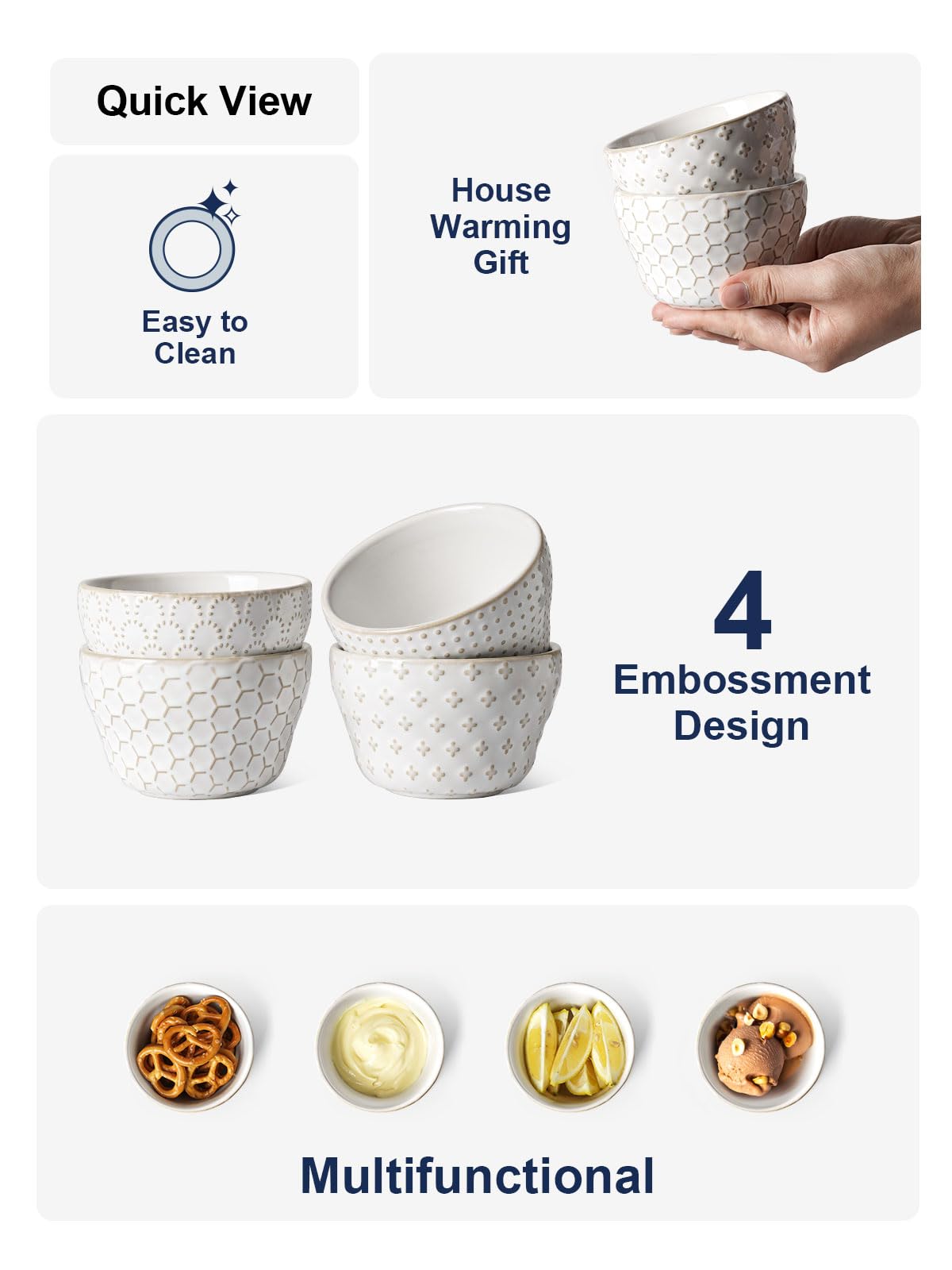 LE TAUCI ceramic bowls heat resistant and safe for oven and microwave use.