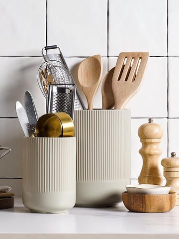 LE TAUCI ceramic kitchen organizer on countertop enhances storage and style