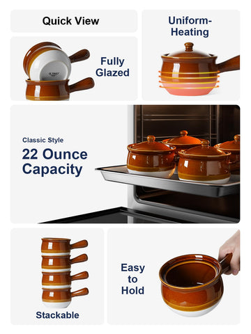 LE TAUCI oven-safe glazed ceramic bowl suitable for stews and chowders