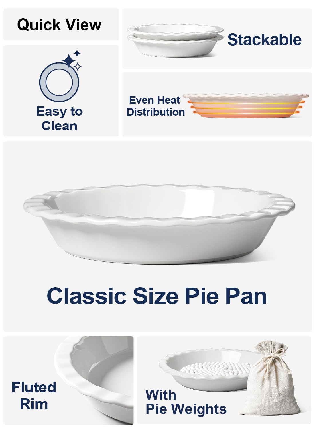 LE TAUCI ceramic pie dish fluted edge close-up highlights easy crust crimping and even browning