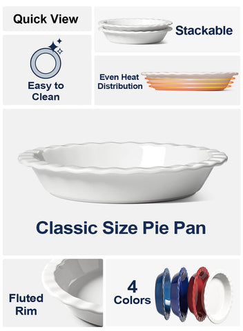 LE TAUCI pie pan 9-inch with wave edge simplifies crust crimping