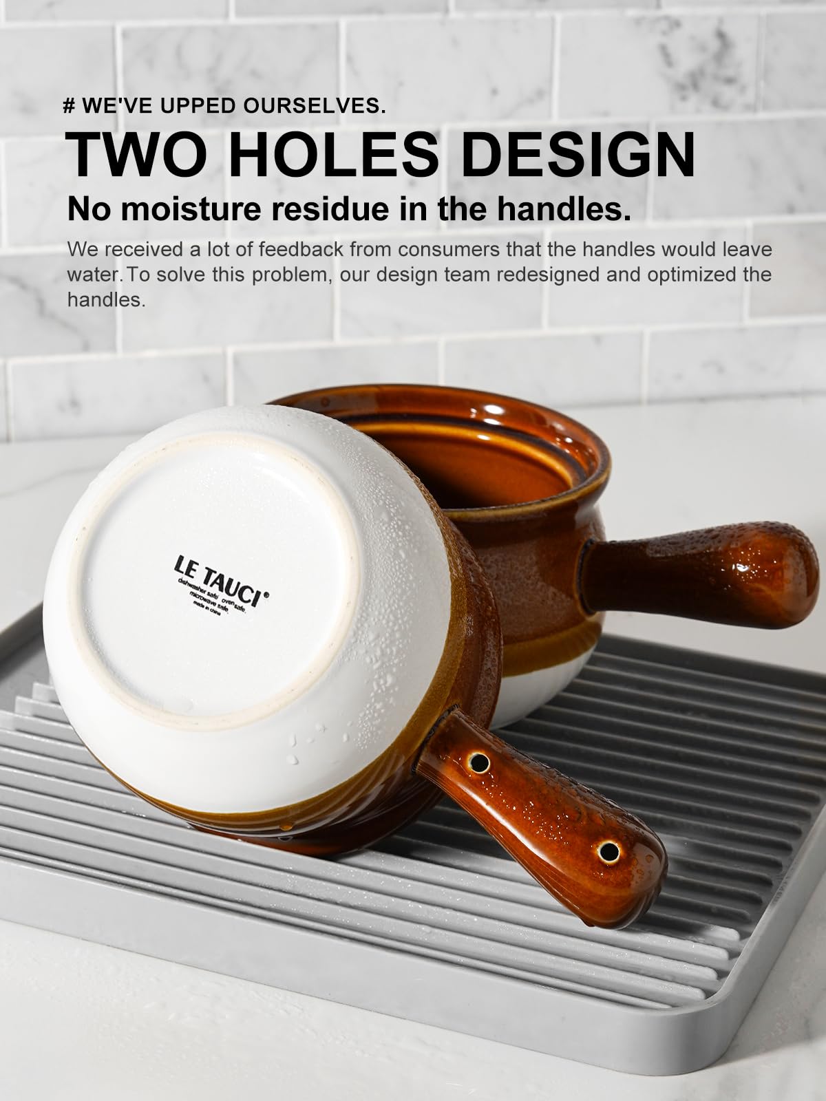 LE TAUCI ceramic soup bowls, oven-safe and easy to clean glaze
