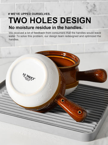 LE TAUCI ceramic soup bowls, oven-safe and easy to clean glaze