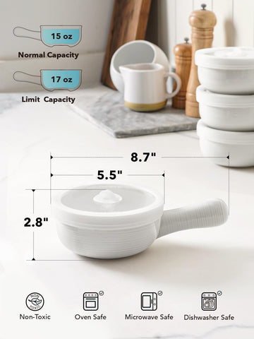 LE TAUCI 15oz ceramic bowls for versatile soups and meals