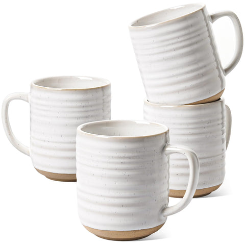 LE TAUCI 12oz coffee mug front view in Arctic White with sturdy handle for daily use