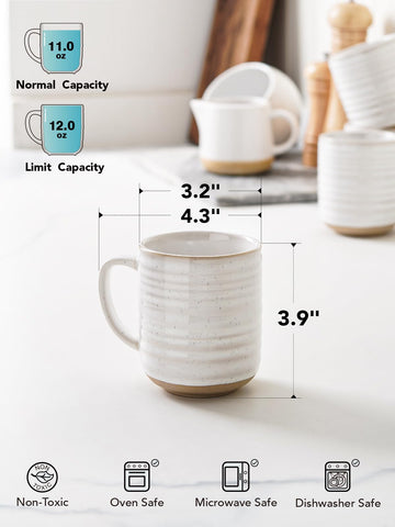 LE TAUCI mug close-up of ergonomic handle suitable for hot drinks