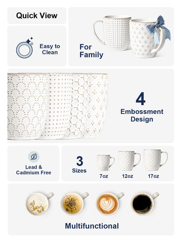 LE TAUCI set of 4 mugs displayed for everyday coffee moments.