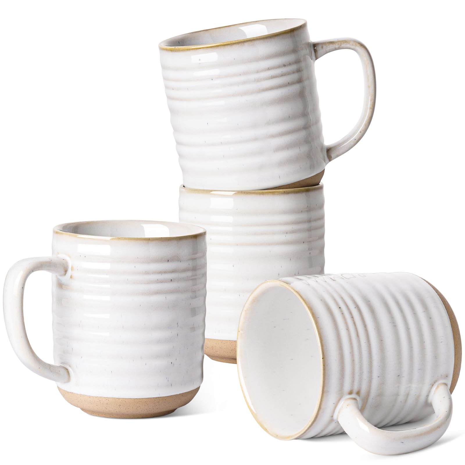 LE TAUCI Arctic White 18oz mug set, front view, ideal for daily coffee rituals.