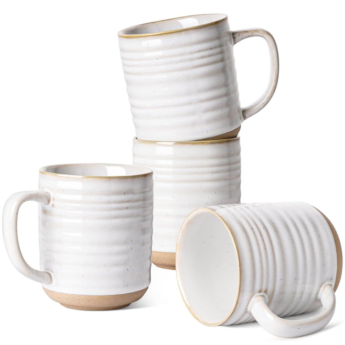LE TAUCI Arctic White 18oz mug set, front view, ideal for daily coffee rituals.