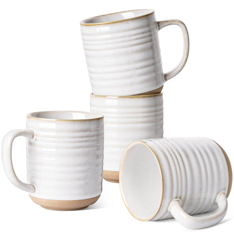 LE TAUCI Arctic White 18oz mug set, front view, ideal for daily coffee rituals.