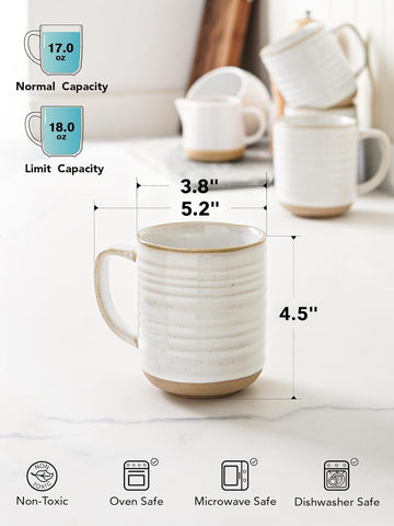 LE TAUCI mug with unglazed bottom, natural texture for rustic charm.