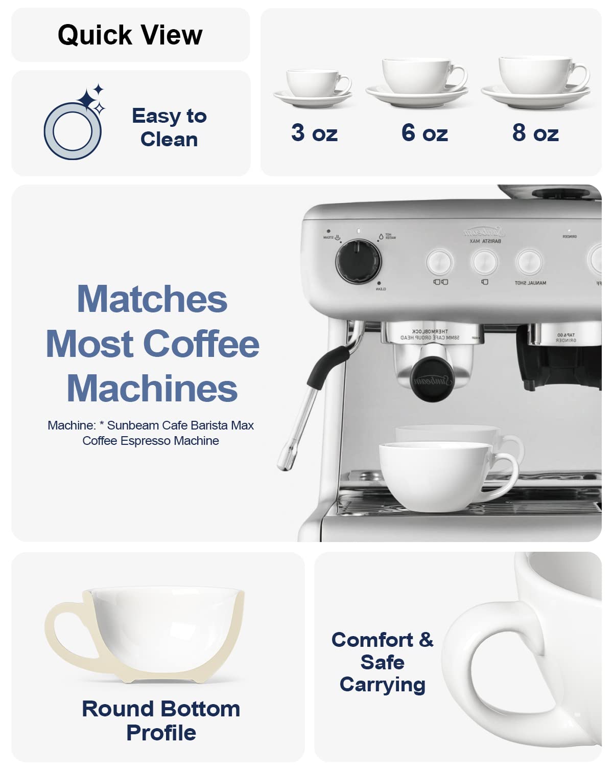 LE TAUCI 3oz demitasse cup designed for precise espresso shots