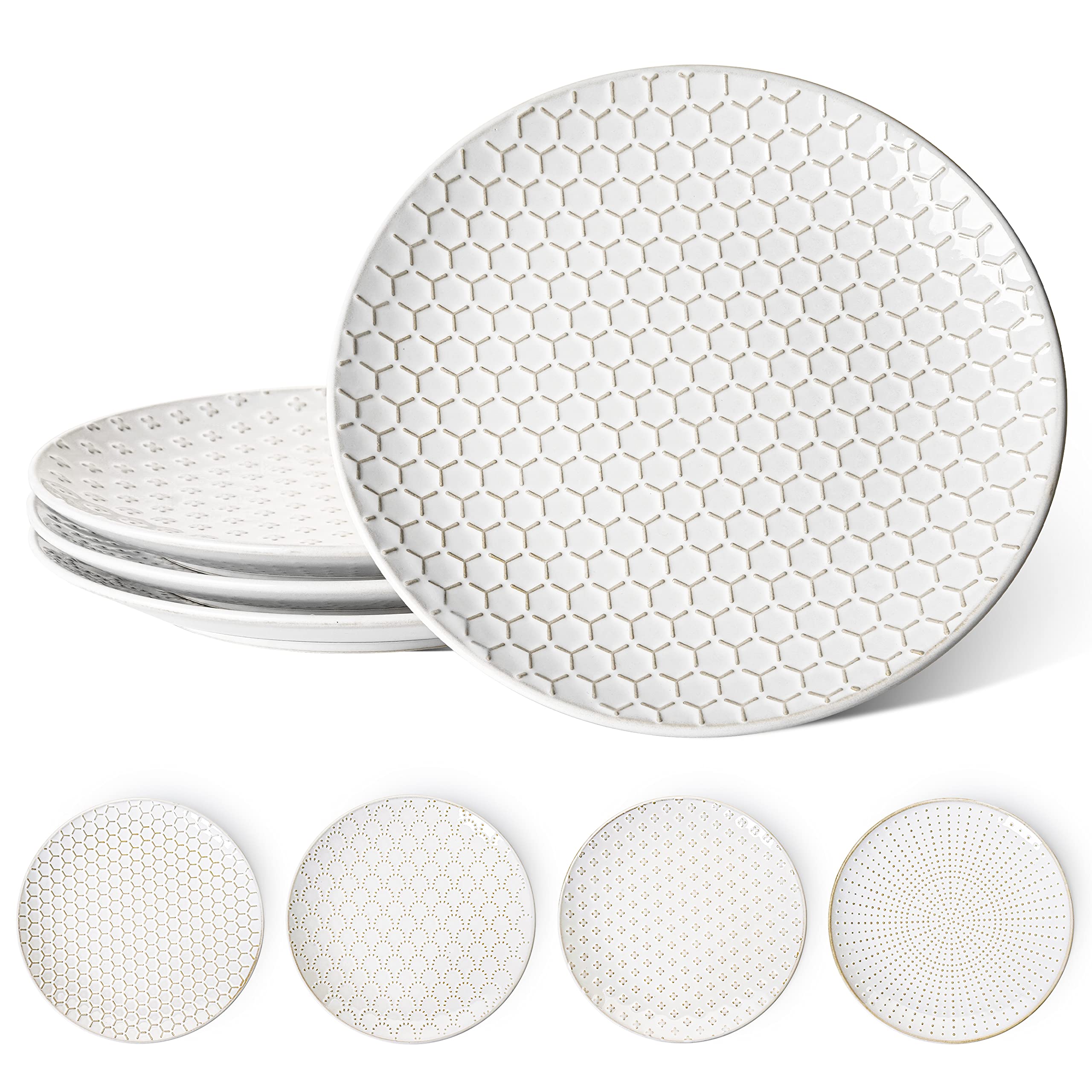 LE TAUCI embossed-pattern dinner plate adds refined style to everyday meals.