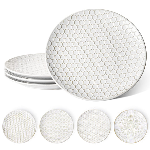 LE TAUCI embossed-pattern dinner plate adds refined style to everyday meals.