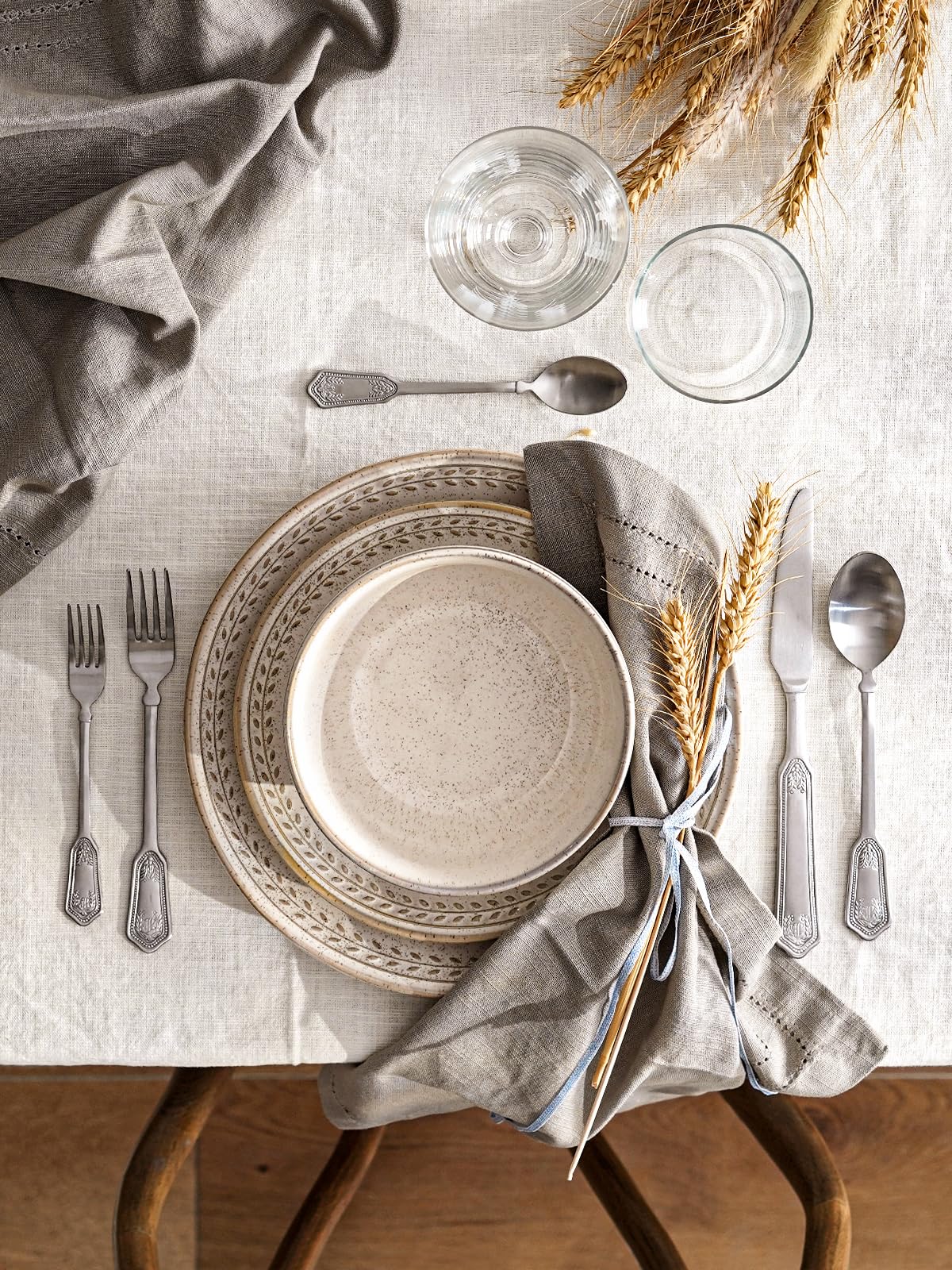 LE TAUCI 8-inch salad plate in beige pairs with soups and salads
