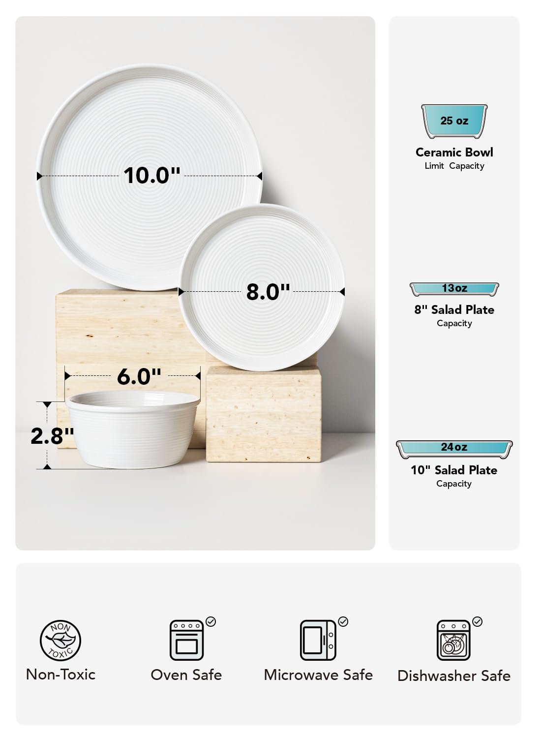 LE TAUCI Dishes Set 4 bowls showing deep shape ideal for sauces