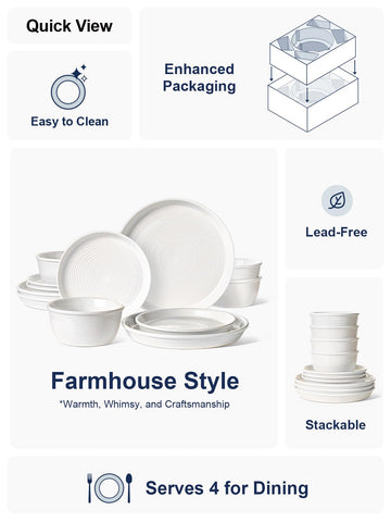 LE TAUCI Dishes Set 4 salad plates styled with greens for light meals