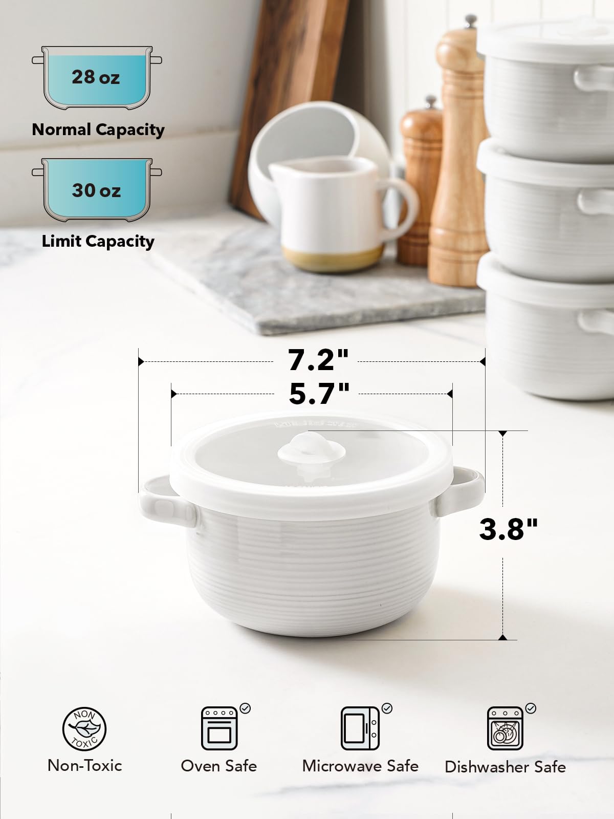 LE TAUCI dishwasher safe ceramic bowls for easy cleanup