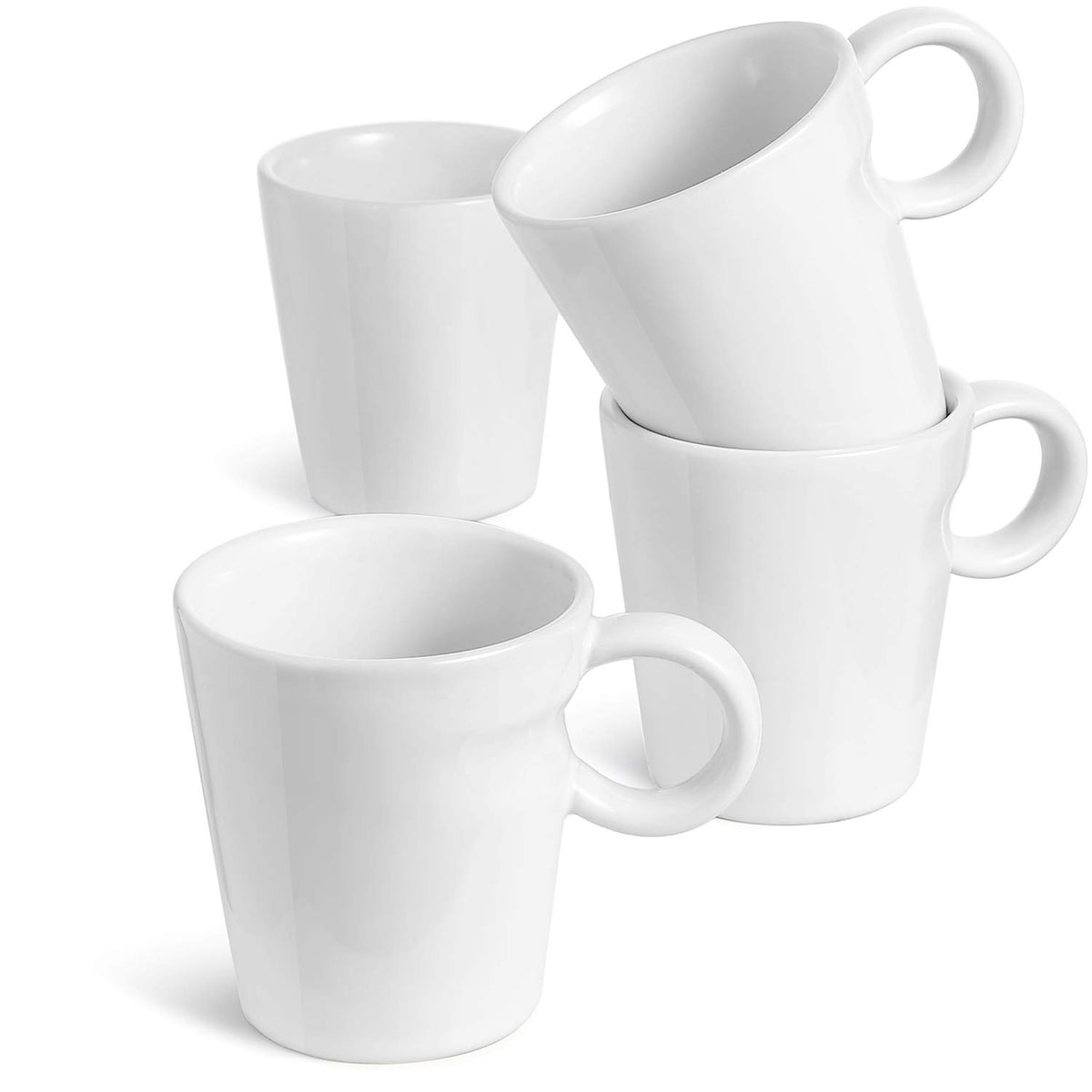 LE TAUCI 5 oz espresso mug front view, white ceramic, ideal for double shots
