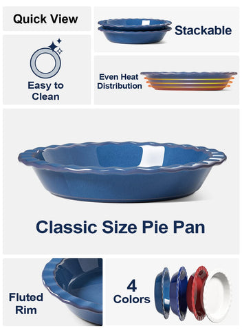 LE TAUCI fluted-edge pie dish emphasizes easy crust crimping and decorative rim.