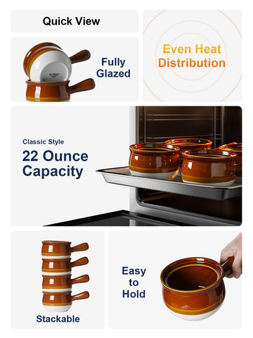 LE TAUCI fully glazed bowls, durable surface for everyday use