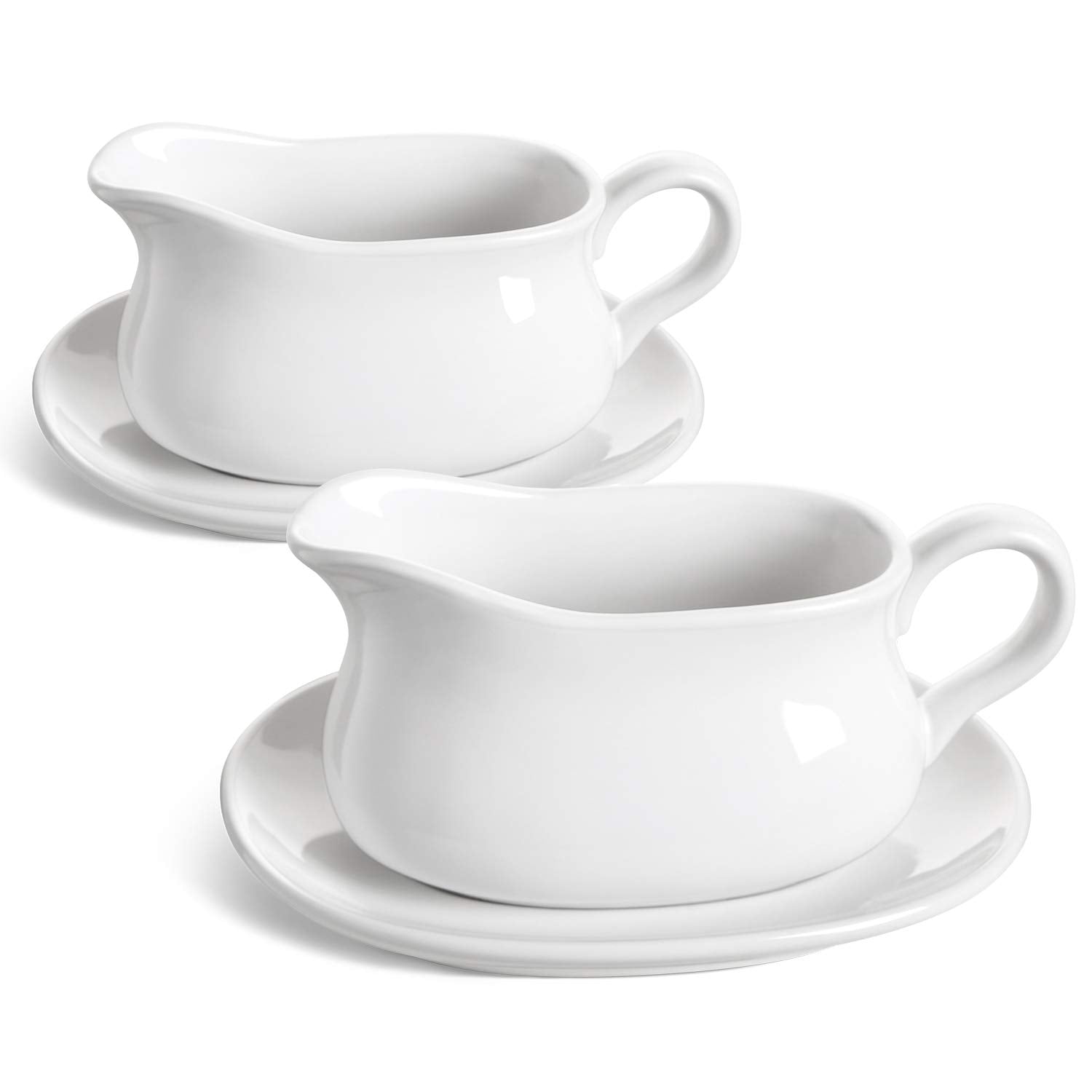 LE TAUCI gravy boat stand 2pc with saucer keeps sauces neat and easy to lift