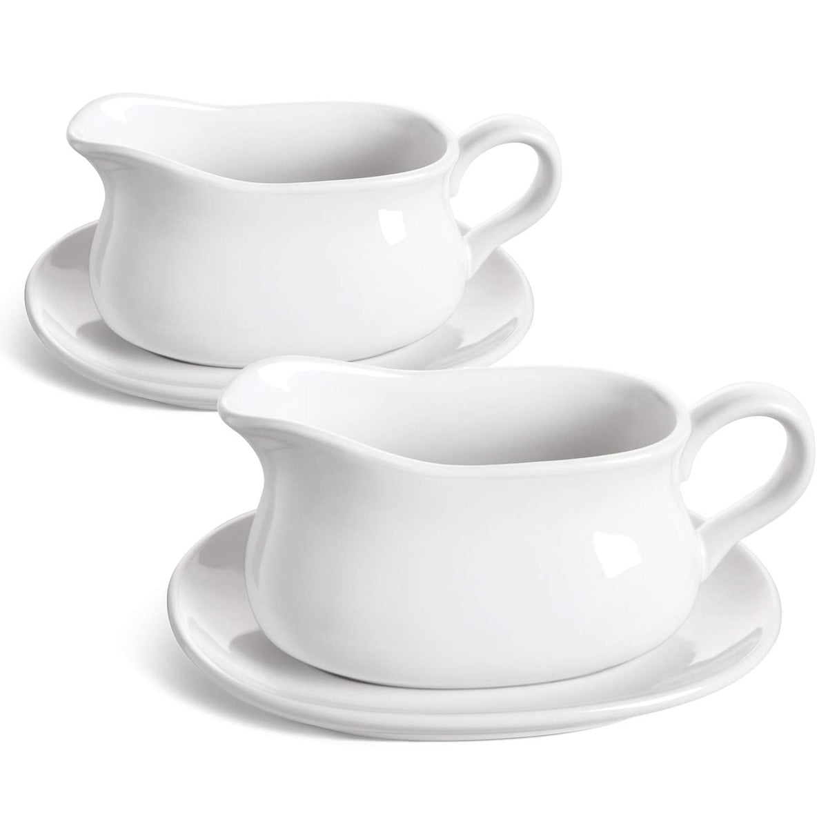 LE TAUCI gravy boat stand 2pc with saucer keeps sauces neat and easy to lift