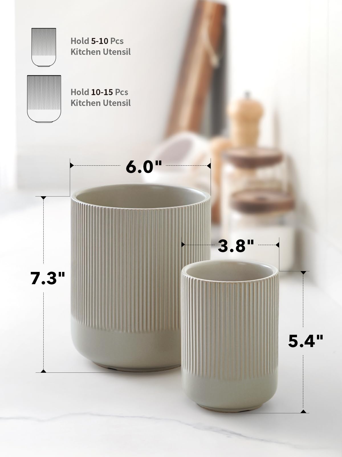 LE TAUCI ceramic vase alternative for hair tools on a vanity or counter