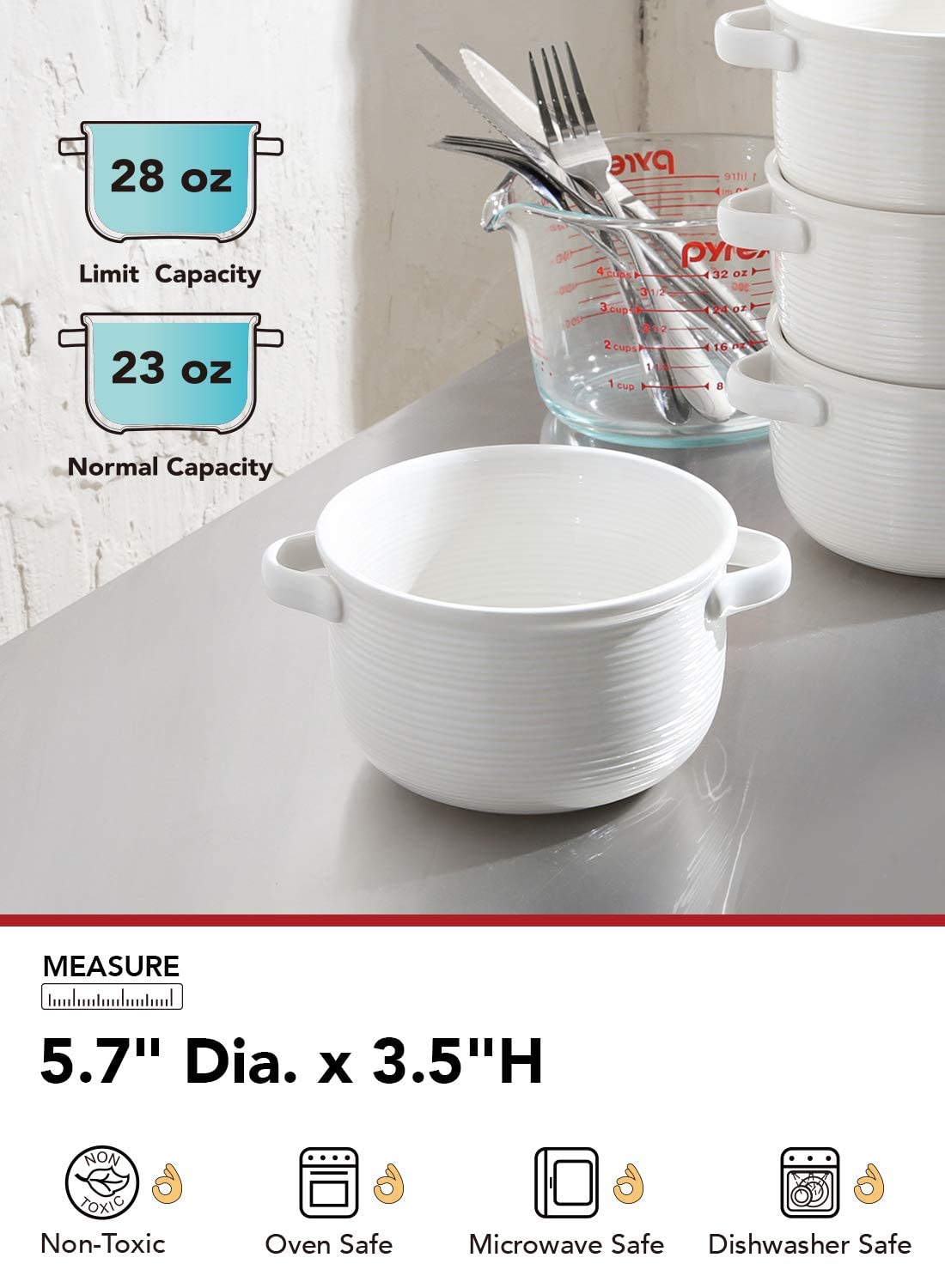 LE TAUCI high-fired ceramic bowls withstand heat for versatile dining.