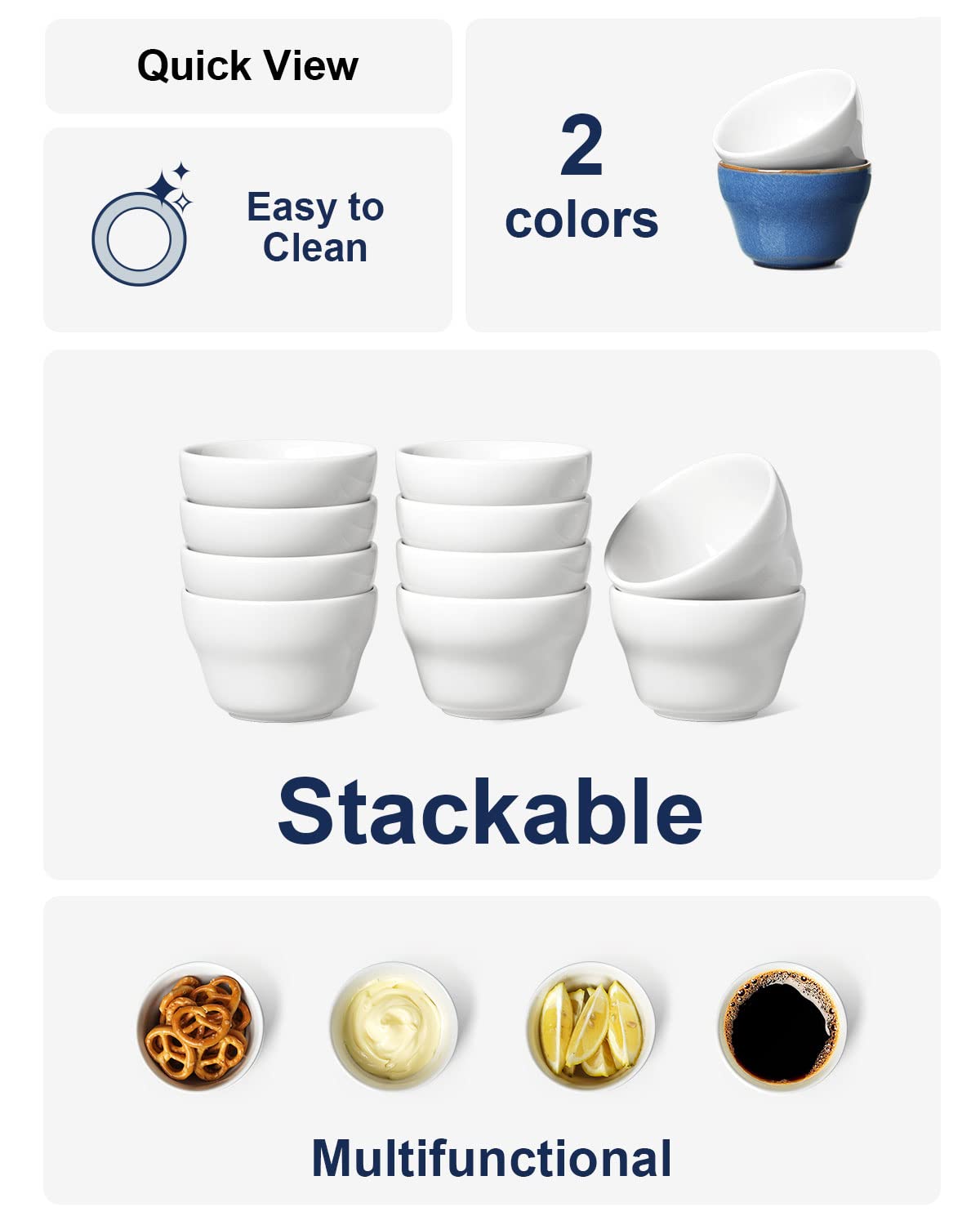 LE TAUCI ice cream bowls 8oz white, perfect for small servings.