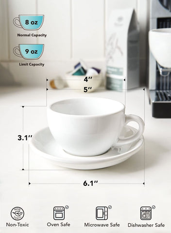 LE TAUCI latte art-friendly cup with round bottom ideal for aroma and designs