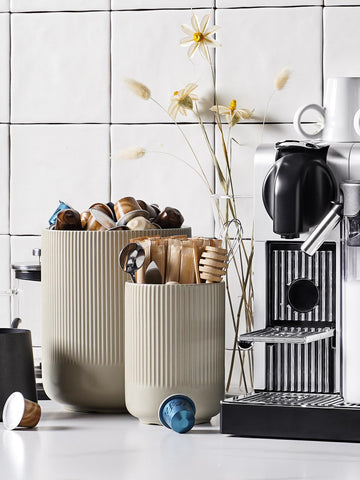 LE TAUCI modern ribbed and fluted ceramic design complements contemporary kitchens