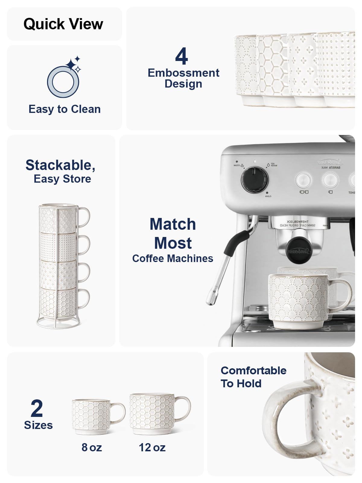 LE TAUCI mug with silicone feet protects tabletops