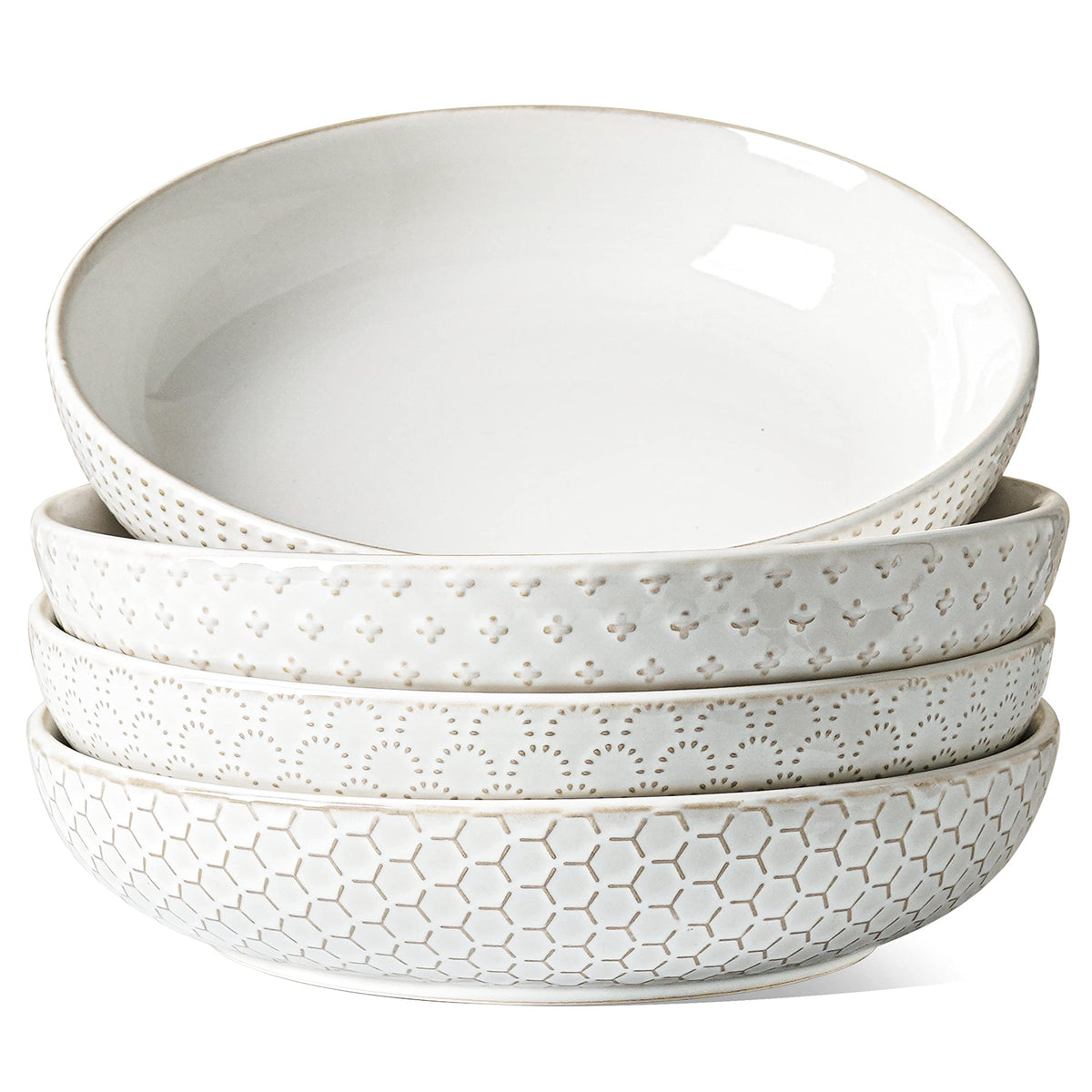LE TAUCI pasta bowls Arctic White set of four for generous servings