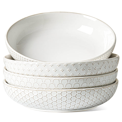 LE TAUCI pasta bowls Arctic White set of four for generous servings