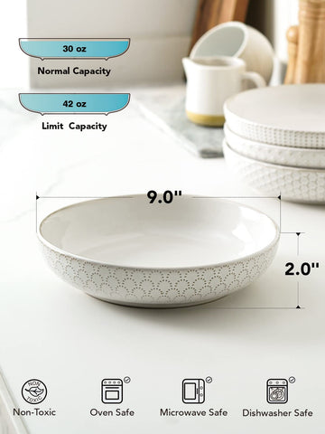 LE TAUCI pasta bowls smooth inner glaze for easy cleaning