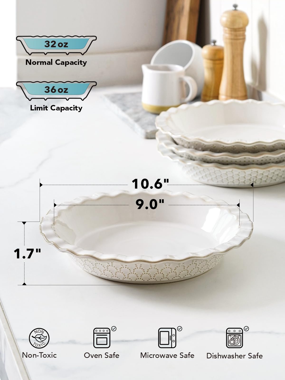 LE TAUCI ceramic white surface resists odors for clean-tasting fillings