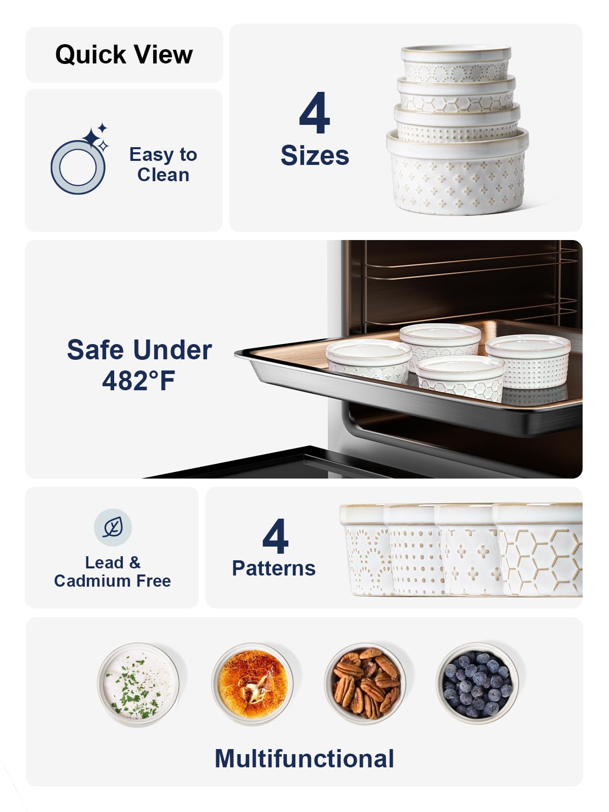 LE TAUCI ramekins microwave and dishwasher safe for easy weeknight meals.