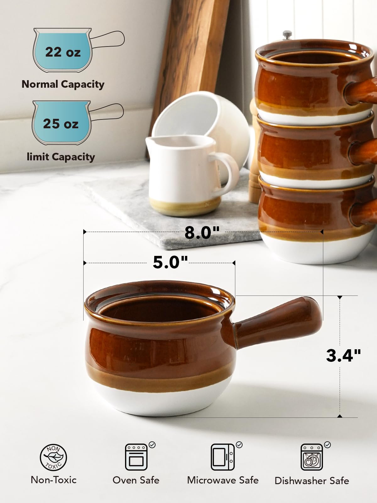 LE TAUCI set of 4 bowls, versatile for casual family meals