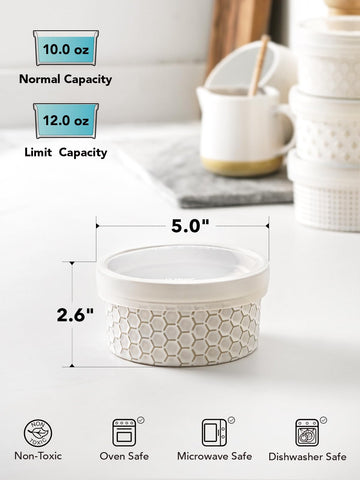 LE TAUCI soufflé ramekins in white ceramic for elegant presentations.