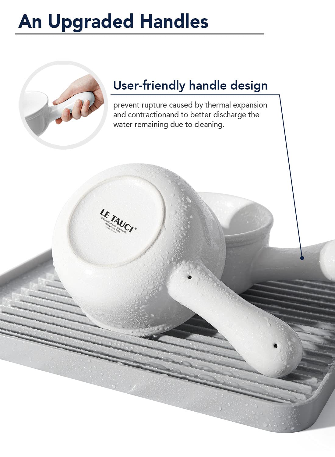 LE TAUCI glazed ceramic soup bowl with smooth surface for easier cleaning.
